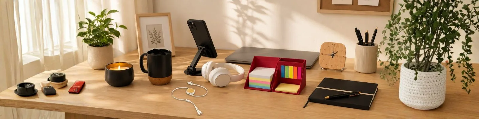 El trabajo híbrido cambió la forma de elegir productos promocionales para los colaboradores. Hoy, el mejor merch es aquel que acompaña la jornada tanto en casa como en la oficina. En este artículo encontrarás ideas como tazas, audífonos, soportes para celular, cables de carga, sets de memos, relojes de escritorio y sets ejecutivos de agenda y bolígrafo. También te contamos qué características debe tener un producto para mantenerse en uso y generar recordación de marca. Si estás buscando merchandising corporativo para equipos híbridos, esta guía te ayudará a elegir artículos útiles y adecuados para diferentes momentos de la jornada laboral.